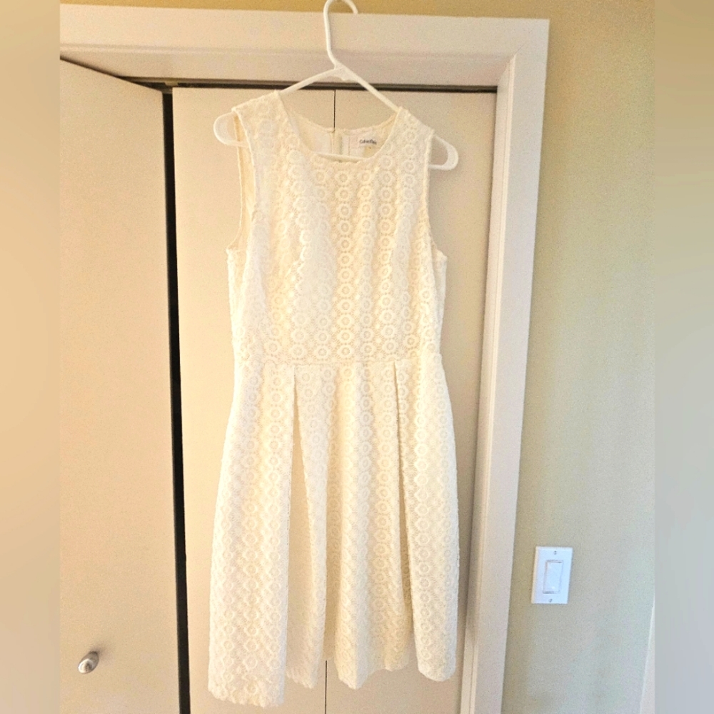 Calvin Klein Whte lace dress